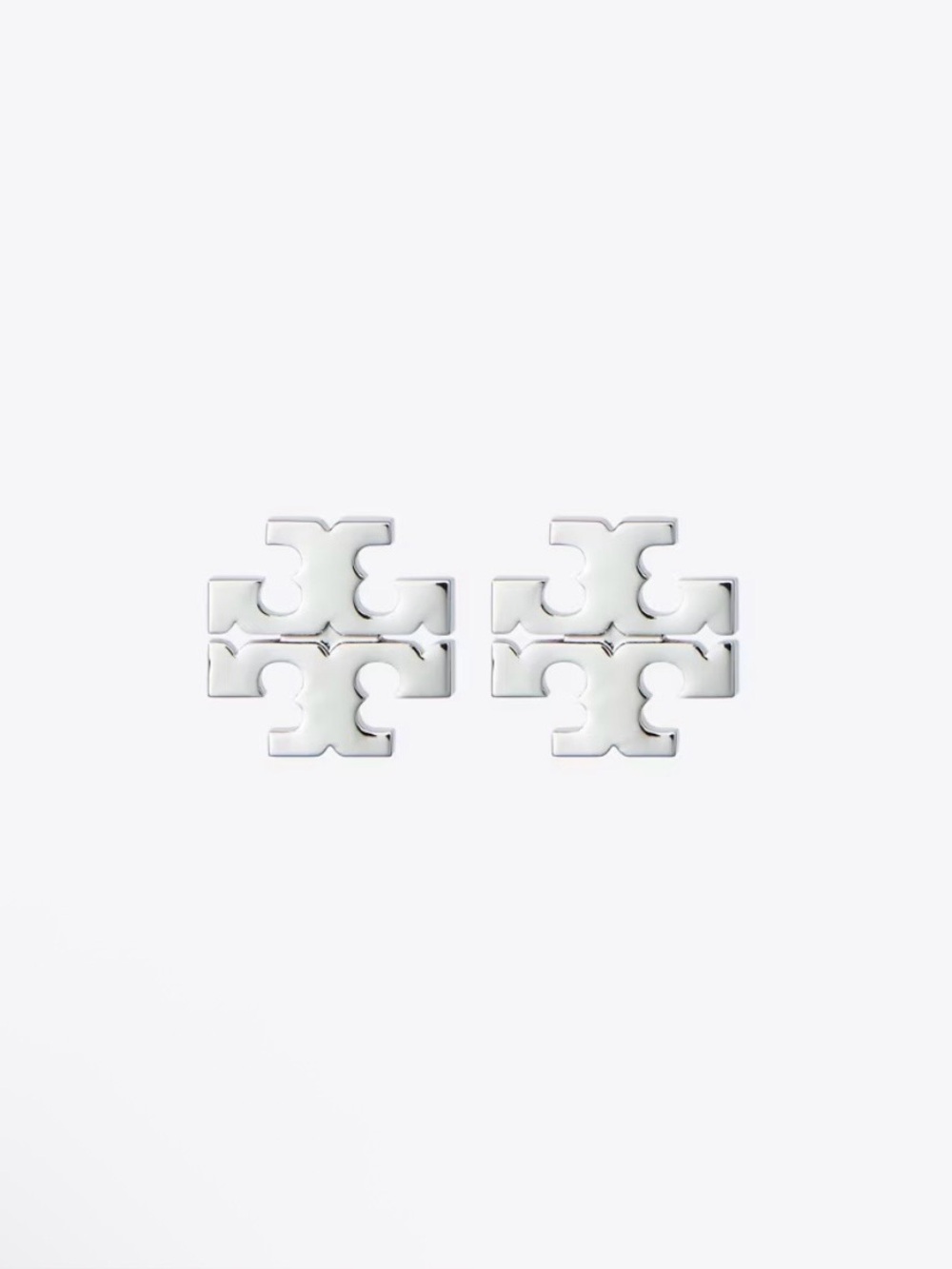 Tory Burch Icon Stud Earrings Silver Tone